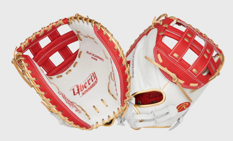 Liberty Advanced Color Series 34 in Catcher's Mitt, White/Scarlet, RHT