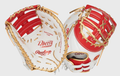 Liberty Advanced Color Series 13 in 1st Base Mitt, White/Scarlet, RHT