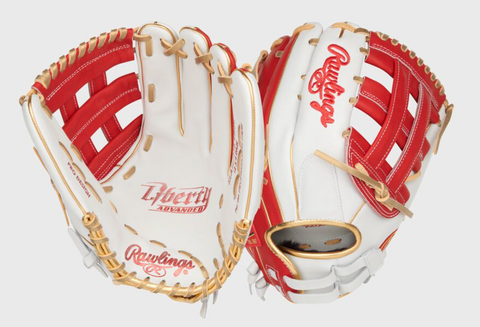 Liberty Advanced Color Series 12.75 in Outfield Glove, White/Scarlet, RHT