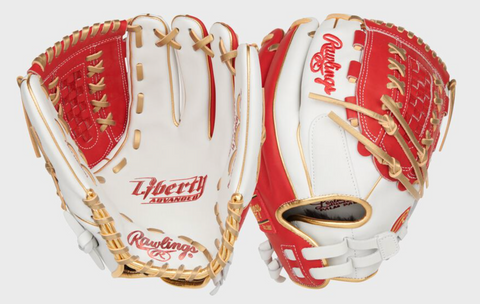 Liberty Advanced Color Series 12.5 in Fastpitch Glove, White/Scarlet, RHT