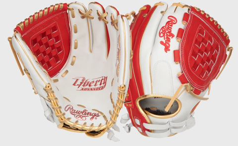 Liberty Advanced Color Series 12 in Fastpitch Glove, White/Scarlet, RHT