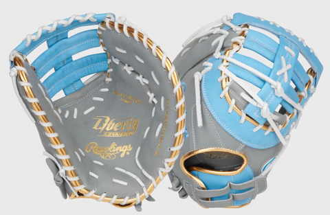 Liberty Advanced Color Series 13 in 1st Base Mitt, Gray/Columbia Blue, RHT