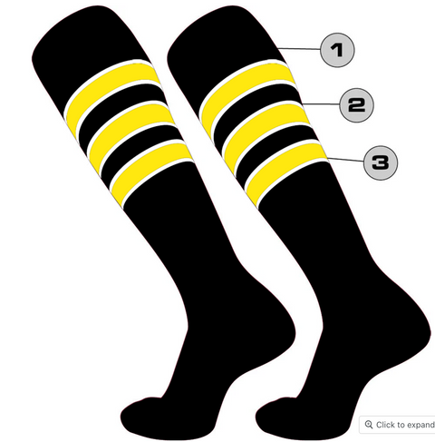 Custom Dugout Striped Baseball Socks - Pattern D