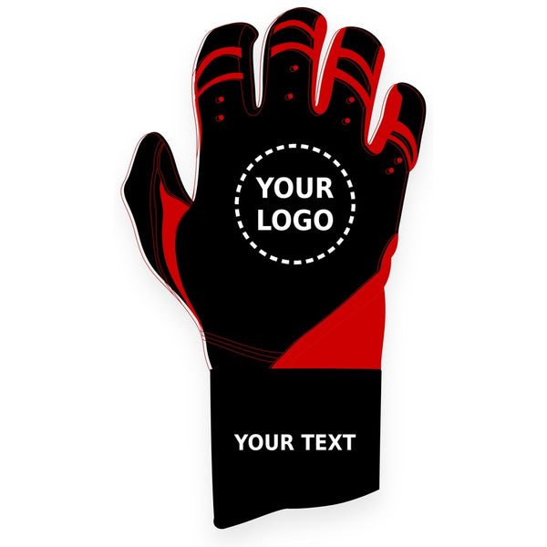 Custom batting glove with space for your team logo and text